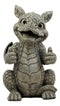 Whimsical Good Job Thumbs Up Dragon Garden Statue Faux Stone Resin Finish 10"H