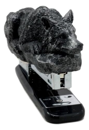 Gothic Resting Alpha Wolf Stapler Office Desktop Accessory Totem Wolf Spirit