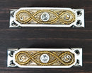 Set Of 2 Rustic Western Braided Ropes Crystal Drawer Cabinet Door Bar Pull Knobs