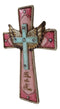 Rustic Western Cowgirl Pink And Turquoise Angel Wings Bless This Home Wall Cross