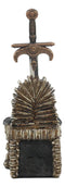 Ebros Legend Of The Swords Night King Grim Reaper Seated On Ossuary Skulls Throne Letter Opener Statue With Blade Of Ragnarok Sword 8.25"Tall For Study And Office Desktop Decor Statue