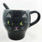 Feline Black Kitty Cat Ceramic Mug Coffee Cup With Spoon Home & Kitchen 12oz