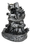 Feng Shui Oriental Dragon King On Rocky Mountain Backflow Cone Incense Holder