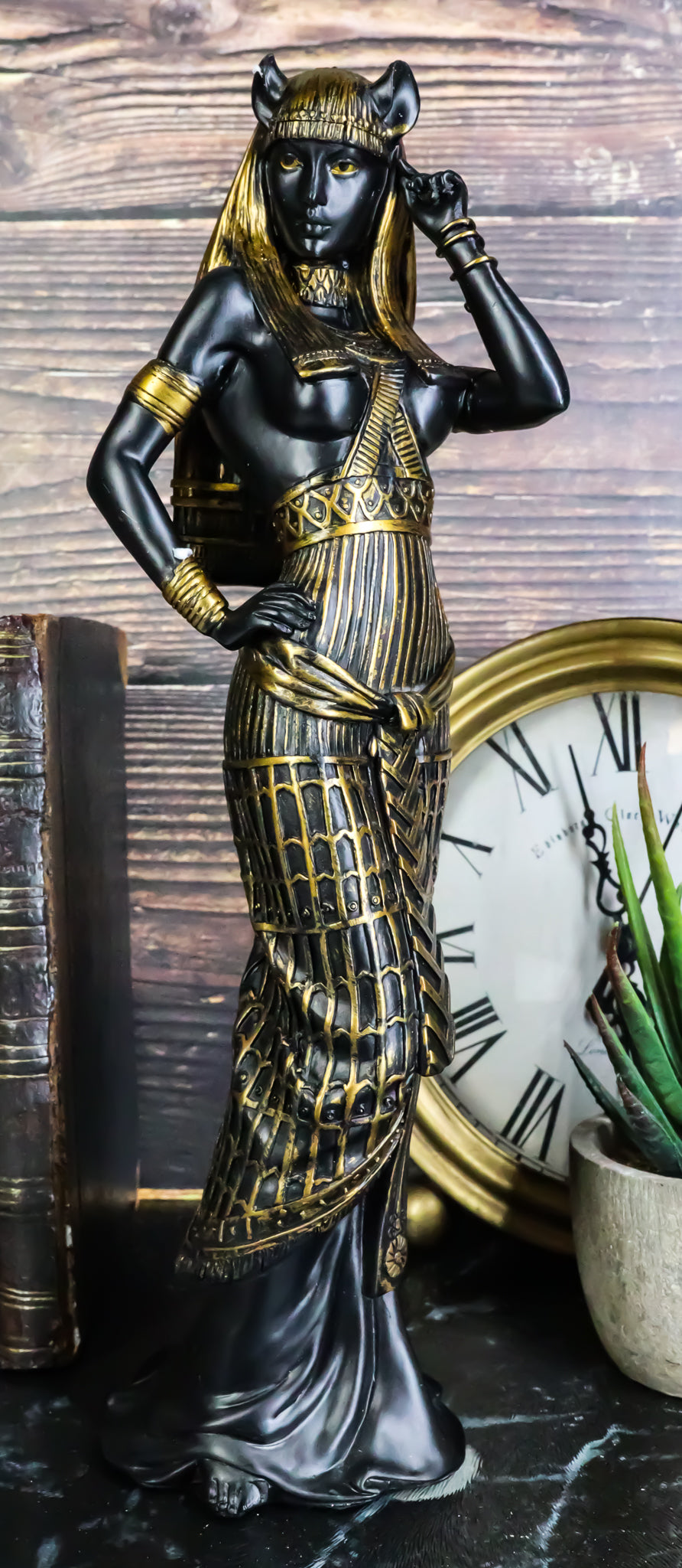 Ebros Gift Egyptian Goddess Bastet Cat in Sensual Human Form Figurine 10.75"H