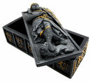 Heraldry Lion Crest Medieval Knight Templar Coffin Casket Jewelry Box Figurine