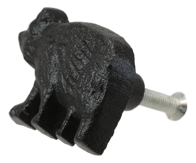 Cast Iron Rustic Western Black Bear Drawer Cabinet Door Knobs Hardware Pack of 4