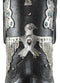 Southwestern Turquoise Silver Aztec Symbols Cowboy Boot Vase Planter Figurine