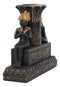 Ebros Ancient Egypt Black and Gold Seated Isis and Osiris Pillar Candle Holder