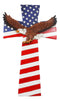 Ebros Patriotic USA American Flag With Soaring Bald Eagle Wall Cross Decor Plaque