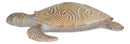 Marine Life Sand Colored Sea Turtle With Ocean Wave Swirls Shell Wall Decor