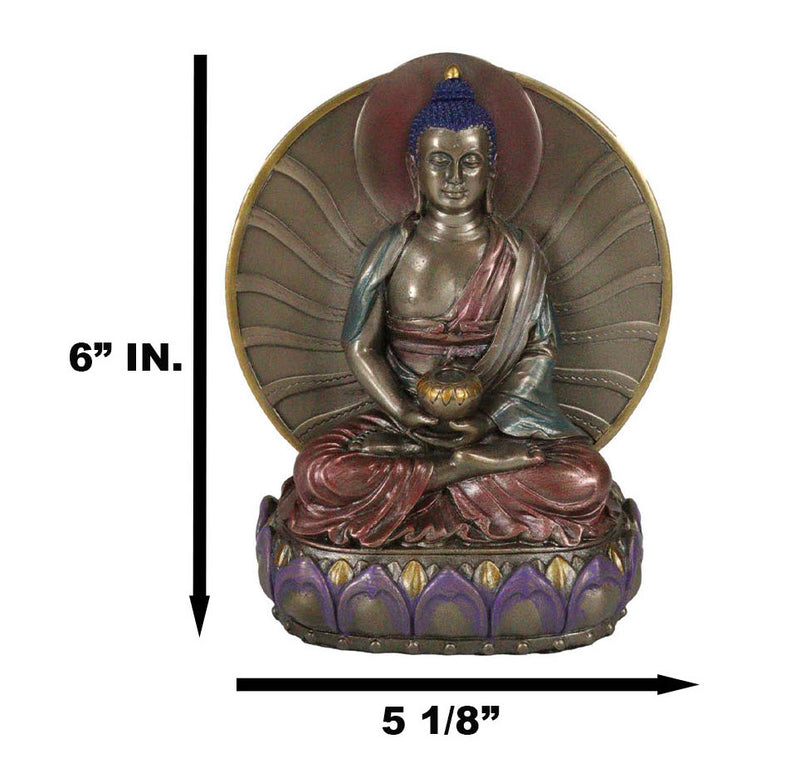 Meditating Medicine Buddha Amitabha Holding Herbal Pot Statue Prince Of Light