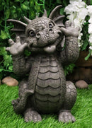 Ebros Whimsical Garden Dragon Making Funny Faces Statue 10.25" H Figurine