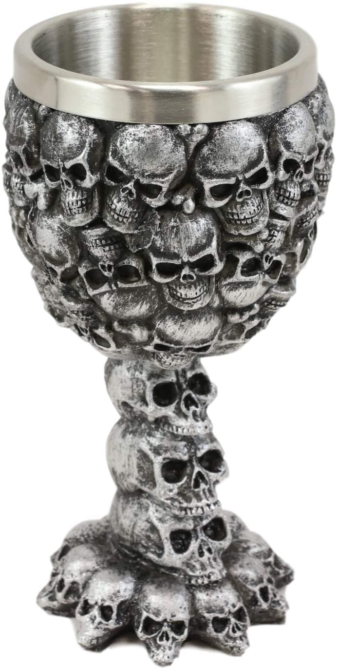 Ebros Day of The Dead Stacked Skulls Small Wine Goblet Or Shot