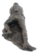War Marine Scout Sniper Soldier With Long Range Rifle Gun On Tripod Stand Statue