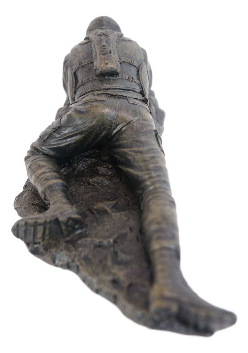 War Marine Scout Sniper Soldier With Long Range Rifle Gun On Tripod Stand Statue