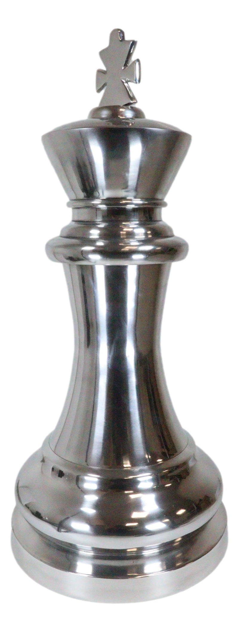 Modern Deluxe Oversized 24"H Oxford Heirloom King Chess Aluminum Sculpture