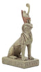 Ebros God of Egypt Horus Falcon Bird with Pschent Crown in Sphinx Body Statue with Egyptian Hieroglyphic Base 6.25" Tall