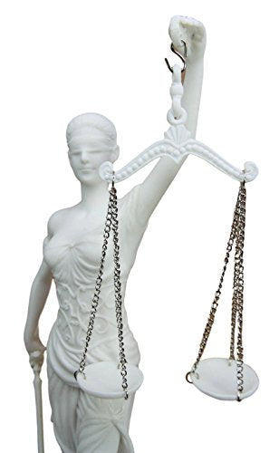 Ebros Greek Goddess La Justica Statue Blind Lady of Justice Holding Sword of Judgement and Scales Decorative Figurine 10" H Roman Dike Decor Sculpture Gift for Lawyers Legal Professionals Home Office - Ebros Gift