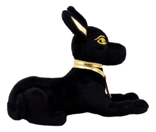 Ebros Small Black & Gold Egyptian God Of Afterlife Anubis Dog Plush Toy Soft