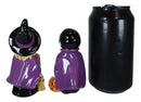 Ebros Halloween Witch Kissing Vampire Salt And Pepper Shakers Set Ceramic Magnet