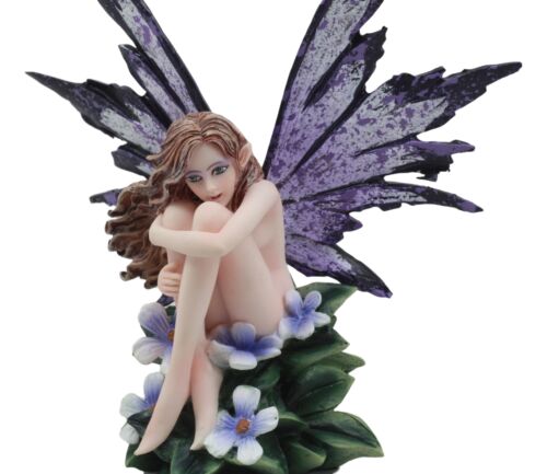 Amy Brown Whimsical "Luna" Periwinkle Flower Nude Garden Fairy Figurine Fae