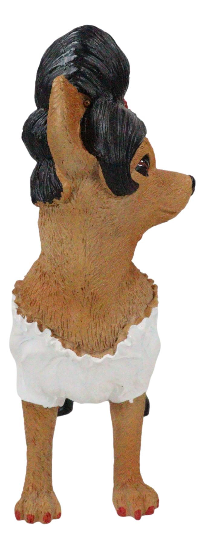 Caliente Senorita Chihuahua Dog With Traditional Chili Peppers Dress Figurine - Ebros Gift