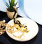 Golden Feline Cat Kitten Ceramic Ring Accessory Jewelry Holder Vanity Display