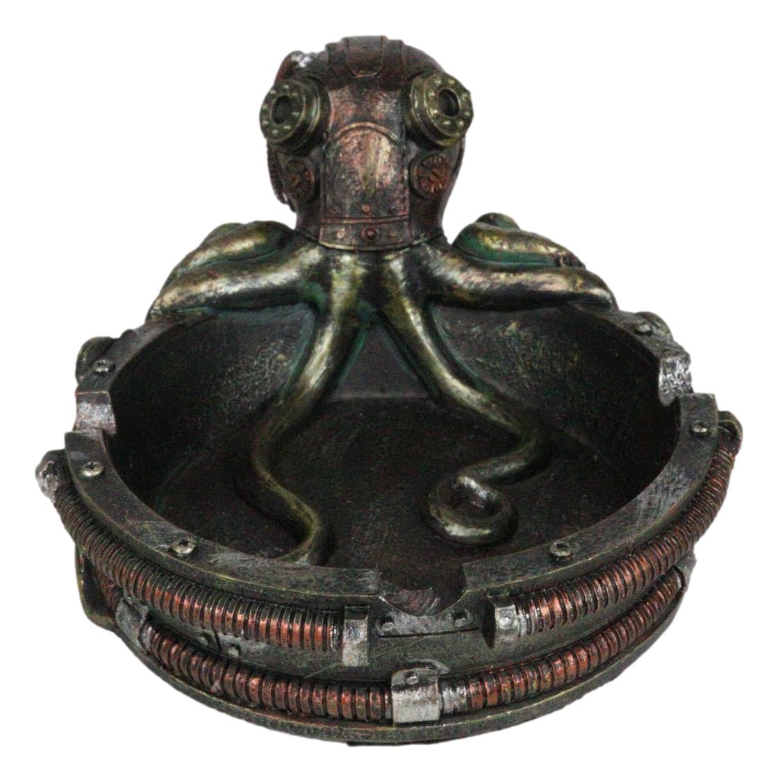 Ebros Victorian Gizmo Steampunk Octopus Ashtray Figurine Nautical Ocean Naval 5.5"L