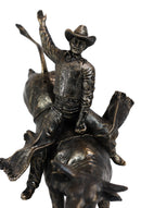 Ebros Rodeo American Cowboy on Bull Resin Figurine-Bronze Finish Resin 10.5"H - Ebros Gift