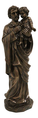 Large Saint Joseph Carrying Child Jesus Decor Statue 24"H Holy Family Figurine