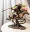 Ebros Indian Warrior With Trailer War Bonnet Headdress On Horse Throwing Spear Statue