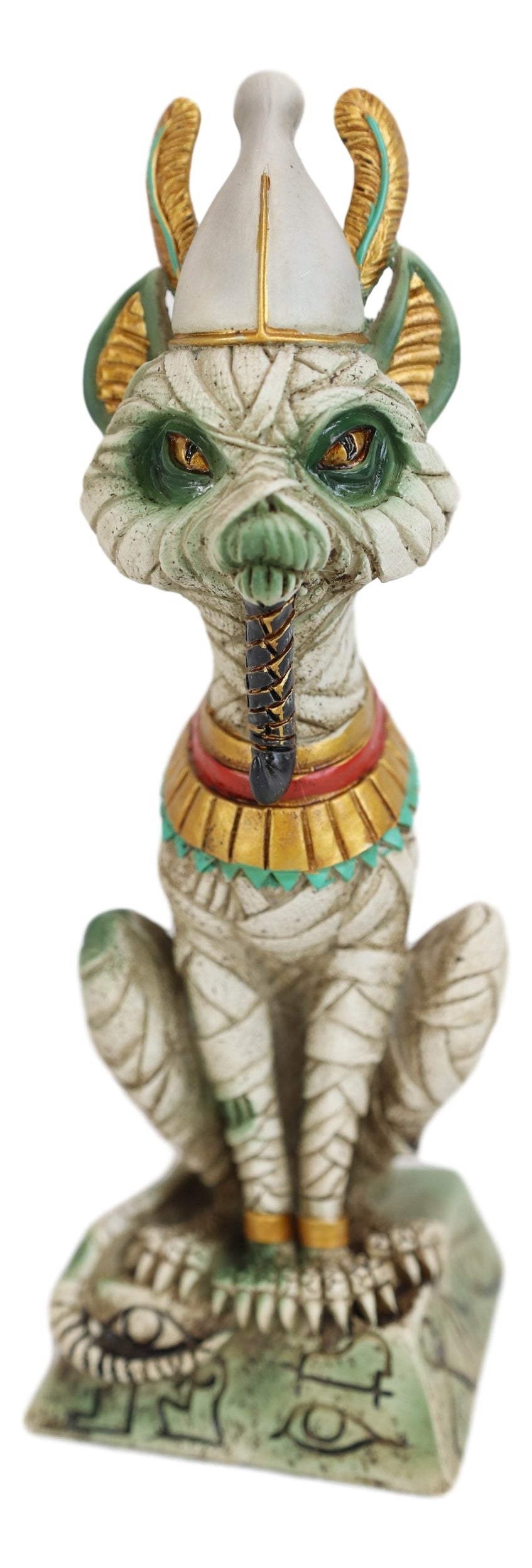 Egyptian God Of The Dead And Rebirth Osiris Mummy On Hieroglyphic Base Statue