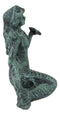Ebros Gift 6.5" Tall Nautical Siren Mermaid Holding Starfish Cast Iron Rustic Verdigris Vintage Patina Finish Statue Ocean Goddess Princess Coastal Beach Under The Sea Mermaids Decorative Accent