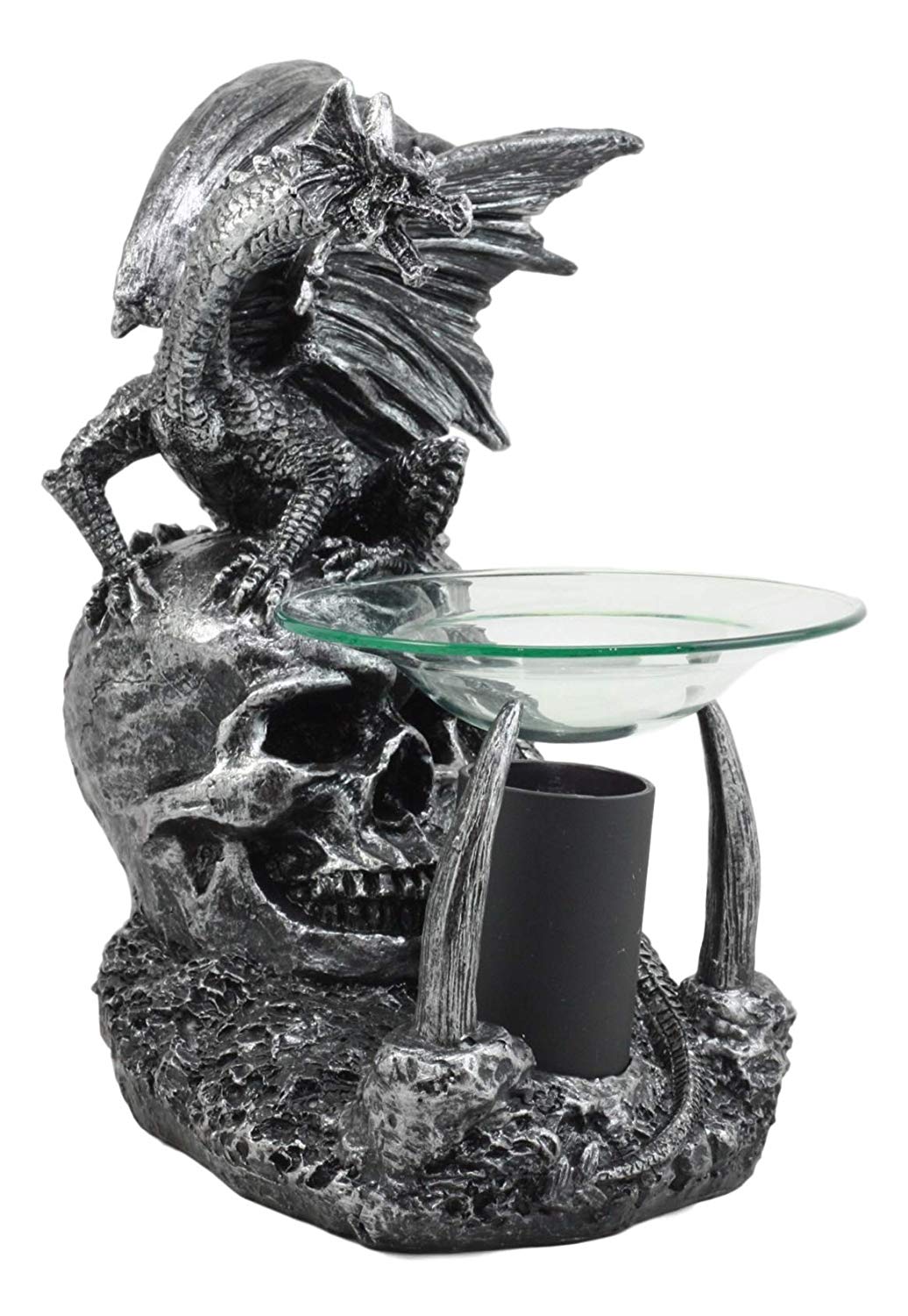 Ebros Skull Graveyard Dragon Electric Oil Burner Or Tart Warmer Statue 8.5" Tall - Ebros Gift