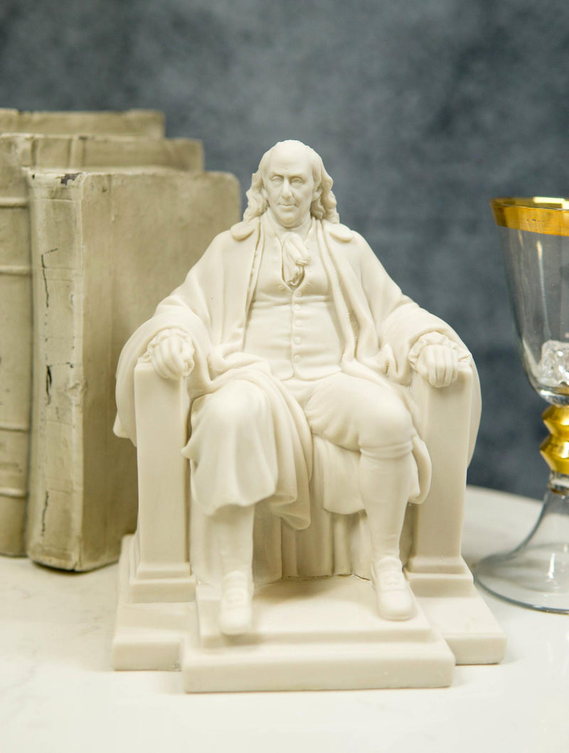 National Monument Founding Father Benjamin Franklin On Classical Chair Statue