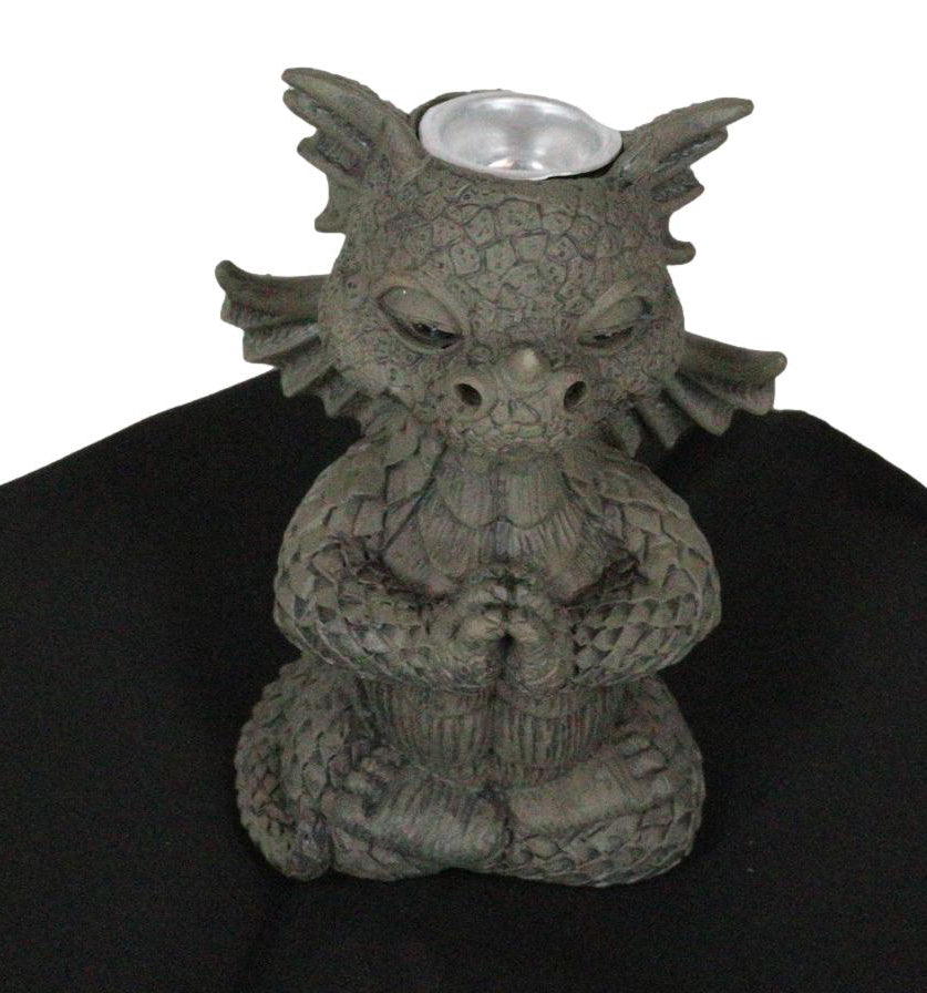 Zen Inner Peace Whimsical Garden Dragon Yoga Meditation Backflow Incense Burner