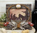 Western US Marshall Badge With Revolver Pistols And Lasso Photo Picture Frame