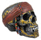 Ebros Tribal Gold Tattoo Pirate Skull With Red Bandana Statue Halloween Decor