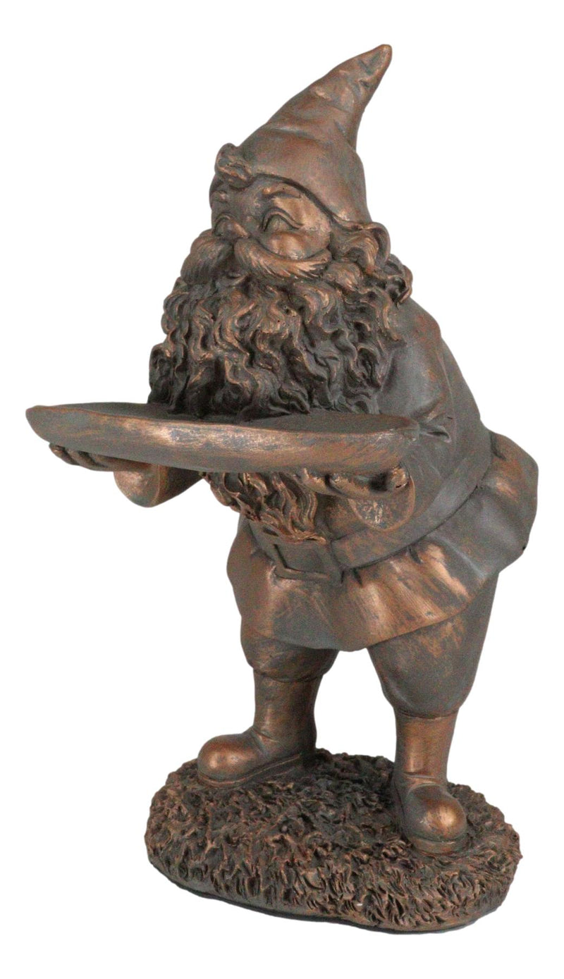 Fantasy Old Mr Gnome Holding Long Tray Garden Figurine Decor Or Keys Holder