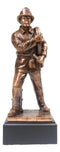 In Line Of Duty Fireman Carrying Hose By Hydrant Statue 12"H Fire Fighter Decor