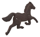 Cast Iron Rustic Western Country Running Wild Horse Wall Hanging Accent Decor 9"