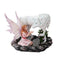 Ebros Fairyland 7 Inch Pink Winged Fairy with Unicorn on Pond Statue Figurine