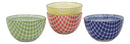 Ebros Gift Made In Japan Assorted Colorful Porcelain Bowls Set of 4 Rice Salad Miso Soup Ice Cream Appetizer Bowl 5"Dia Japanese Aesthetic Geometry Decor Meal Dining Bowls
