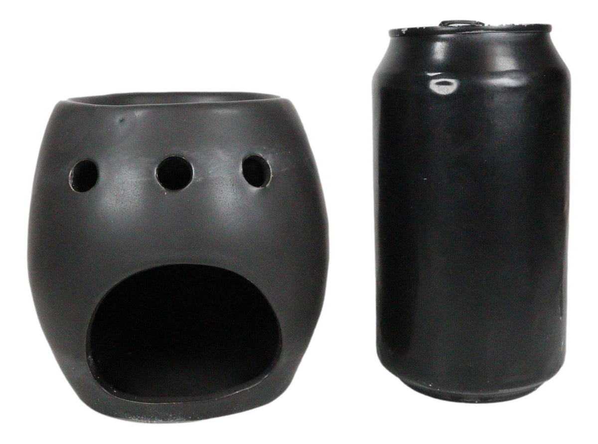 Matte Black Gothic Skull Skeleton Ceramic Votive Candle Essential Oil Warmer