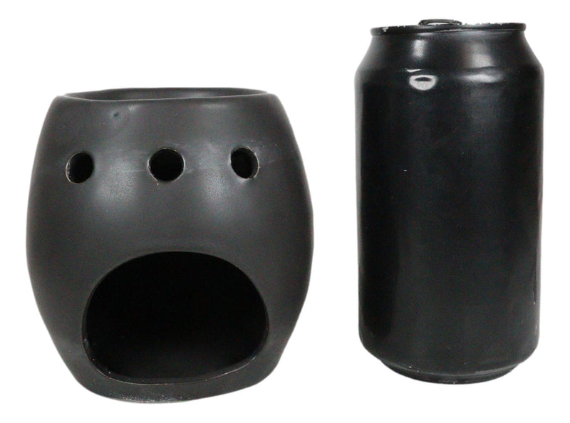 Matte Black Gothic Skull Skeleton Ceramic Votive Candle Essential Oil Warmer