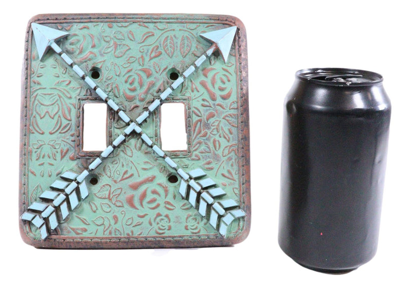 Indian Turquoise Crossed Arrows Friendship Wall Double Toggle Switch Plates Set