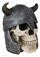 Viking Lord Chieftain Horned Helmet Skull Jewelry Box Figurine Sculpture