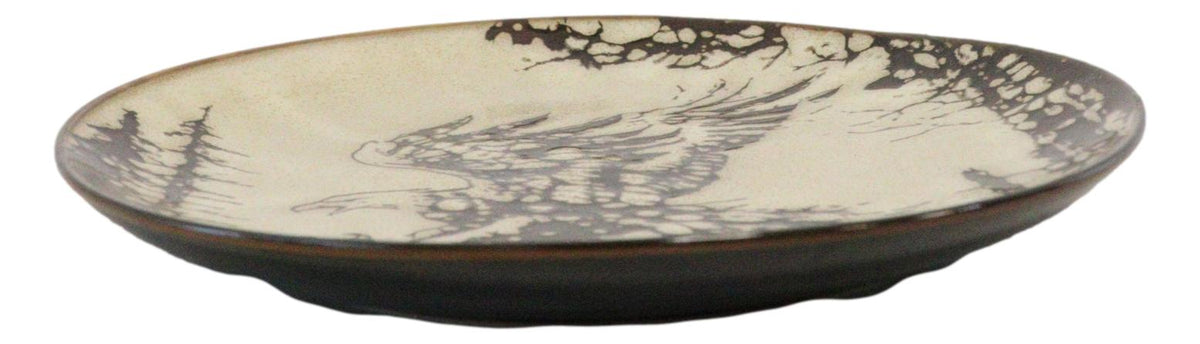 Pack Of 2 Rustic Western Swooping Bald Eagle Salad Appetizer Plates 8.75"D