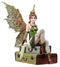 Ebros Steampunk Burlesque Traveler Fairy Sitting On Suitcases Figurine 9" H Victorian Atlas Globe Faerie with Clockwork Wings (Suitcase Atlas)