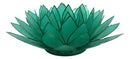 Teal Green Capiz Seashells Lotus Flower Votive Tea Light Candle Holder 8.5"D
